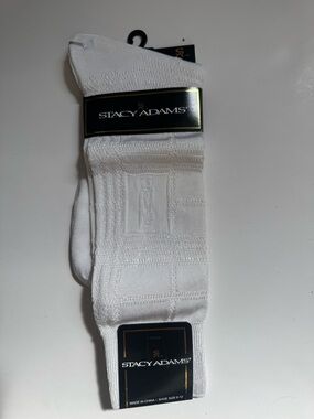 Stacy Adams White Men's Dress Socks - Textured Knit